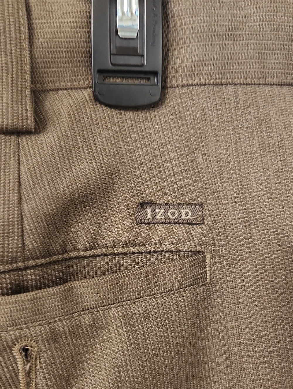 Izod Men's Green/Brown Dress Pants - Classic Straight Fit